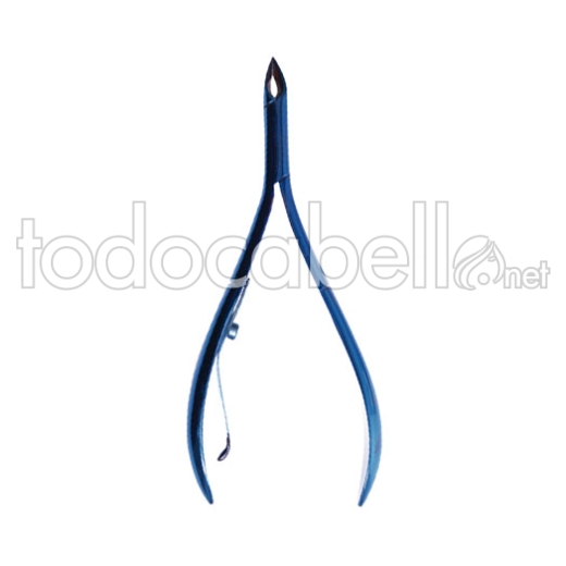 Eurostil Alicate Corta Cutículas redondo 10Cm. Azul Titanio