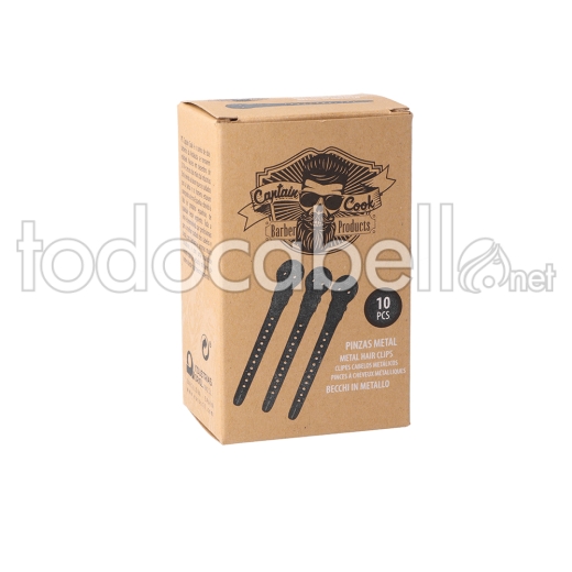 Captain Cook Caja 10 pinzas metálicas negras