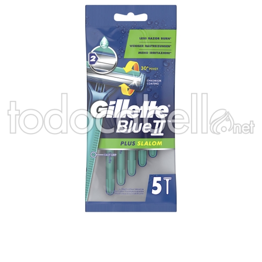 Gillette Blue Ii Plus Slalom Cuchilla Afeitar Desechable 5 U