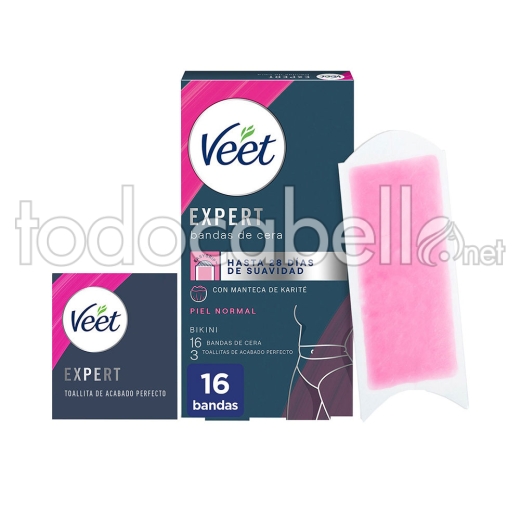 Veet Expert Bikini Bandas De Cera Depilatorias Piel Normal 16 U