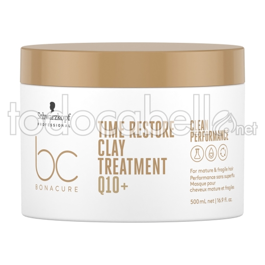 Schwarzkopf Vegan Care BC Time Restore Q10+ Mascarilla de arcilla cabello maduro 500ml