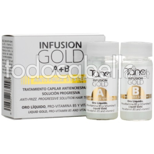 Tahe Infusion Gold A+B Anti-frizz System. Tratamiento Antiencrespado 2x10ml