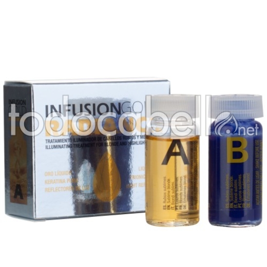 Tahe Infusion Gold Radiance Tratamiento cabellos rubio y con mechas 2x10ml