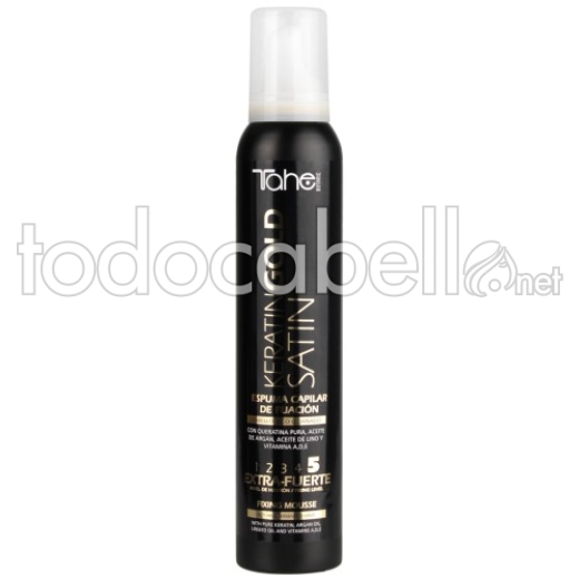 Tahe Keratin Gold Satin. Espuma extra-fuerte 5 200ml