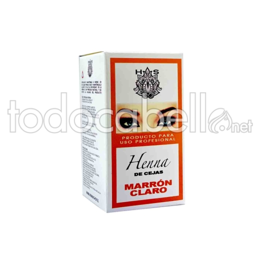 Henna HS para cejas marrón claro. Kit 2 aplicaciones