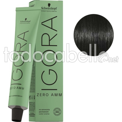 Schwarzkopf Tinte Igora ZERO AMM sin amoniaco 1-0 Negro natural 60ml