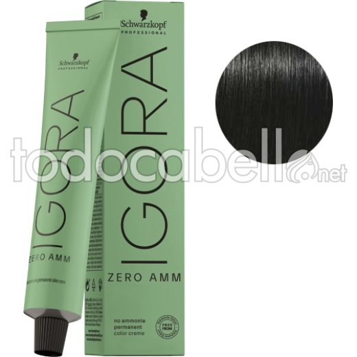 Schwarzkopf Tinte Igora ZERO AMM sin amoniaco 3-0  Castaño Oscuro 60ml