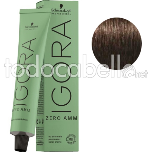 Schwarzkopf Tinte Igora ZERO AMM sin amoniaco 4-0 Castaño Medio 60ml