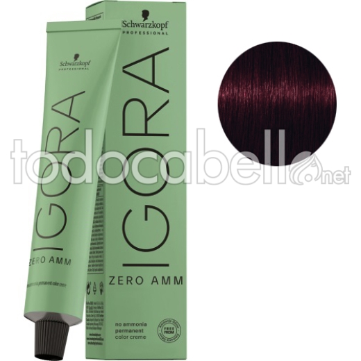 Schwarzkopf Tinte Igora ZERO AMM sin amoniaco 4-99  Castaño Medio Violeta Intenso 60ml