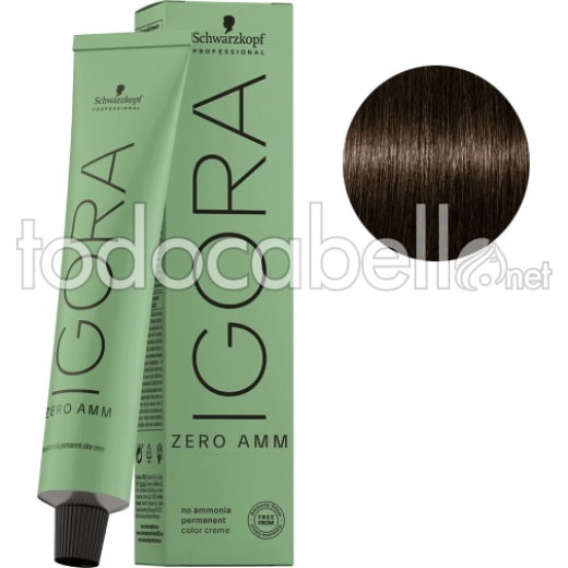 Schwarzkopf Tinte Igora ZERO AMM sin amoniaco 5-0  Castaño Claro 60ml