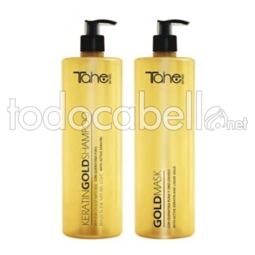 Tahe Pack Botanic Gold XXL: Champú + Mascarilla Gold 1000ml