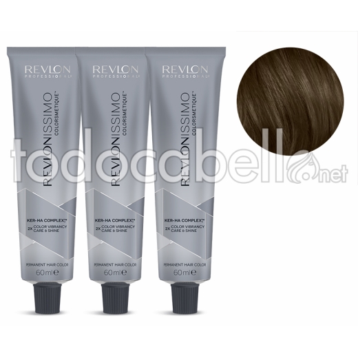 Revlon PACK 3 TINTES Revlonissimo Colorsmetique 4 Castaño Medio 60ml.