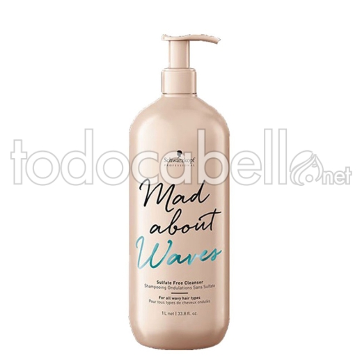 Schwarzkopf Mad About Waves Champú Sin sulfatos 1000 ml